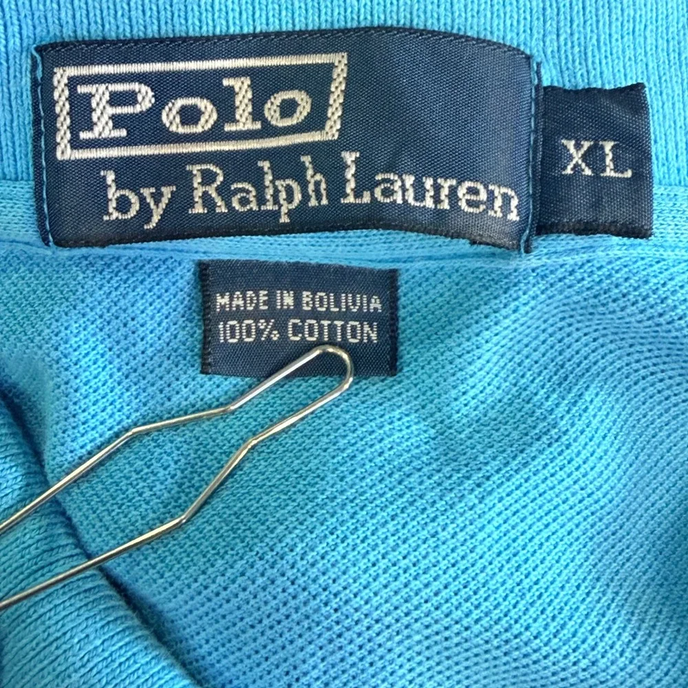 Polo Ralph Lauren Polo Shirt Mens XL Blue Classic Pique Cotton Pink Pony Golf